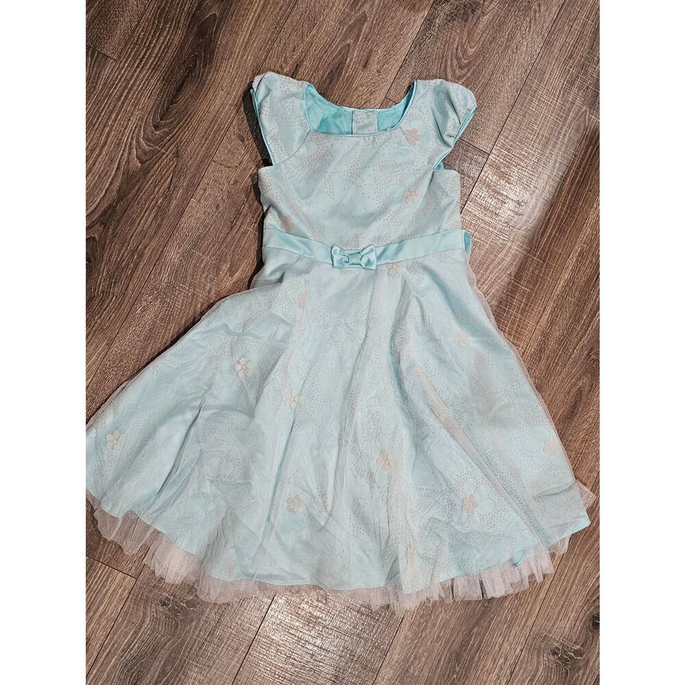 Jona Michelle Dress Size 8 Pale Blue Floral Bow Party Dress